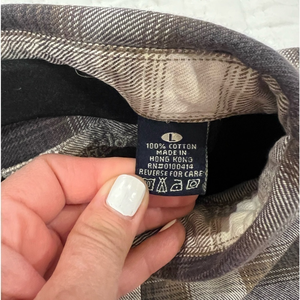 HARTFIELD FLANNELS brown and cream checkers size Large 100% cotton - Picture 4 of 9